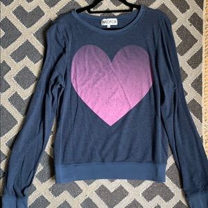 💗Wildfox Navy Sweatshirt with Pink Heart💗